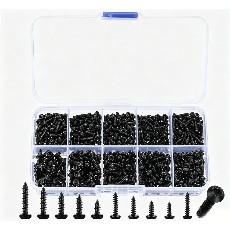 Furniture Hardware Repair - 600 Pezzi Viti Autofilettanti Nere Torx