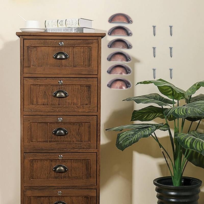 Furniture Hardware Items - 6 maniglie in metallo, pomelli per