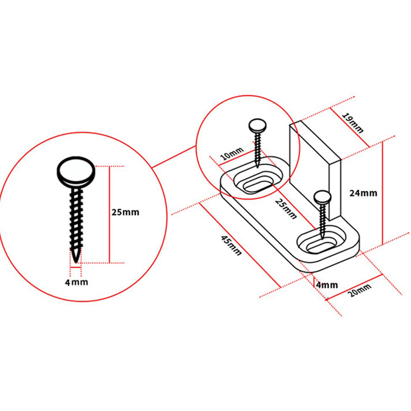 Furniture Hardware Accessories - Set di 2 Guide Scorrevoli Regolabili